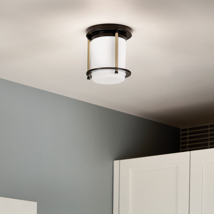 Kichler 52596BKCPZ One Light Flush Mount, Black