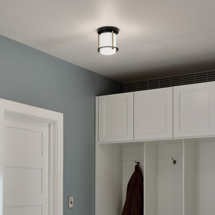 Kichler 52596BKCPZ One Light Flush Mount, Black