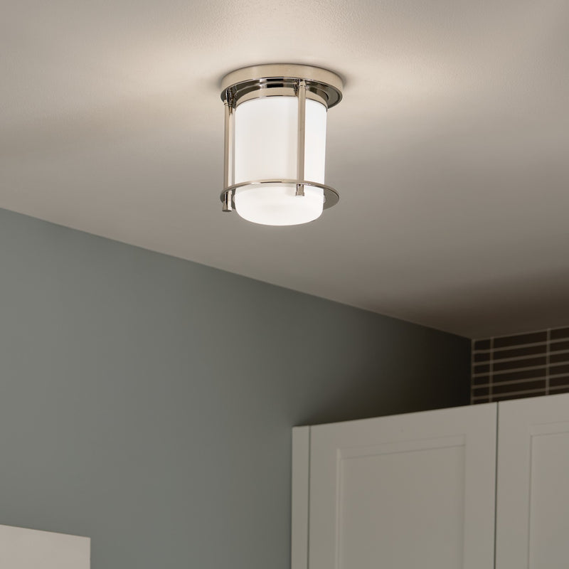 Kichler 52596PN One Light Flush Mount, Polished Nickel