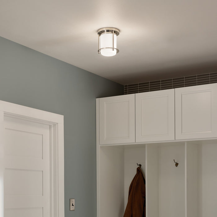 Kichler 52596PN One Light Flush Mount, Polished Nickel
