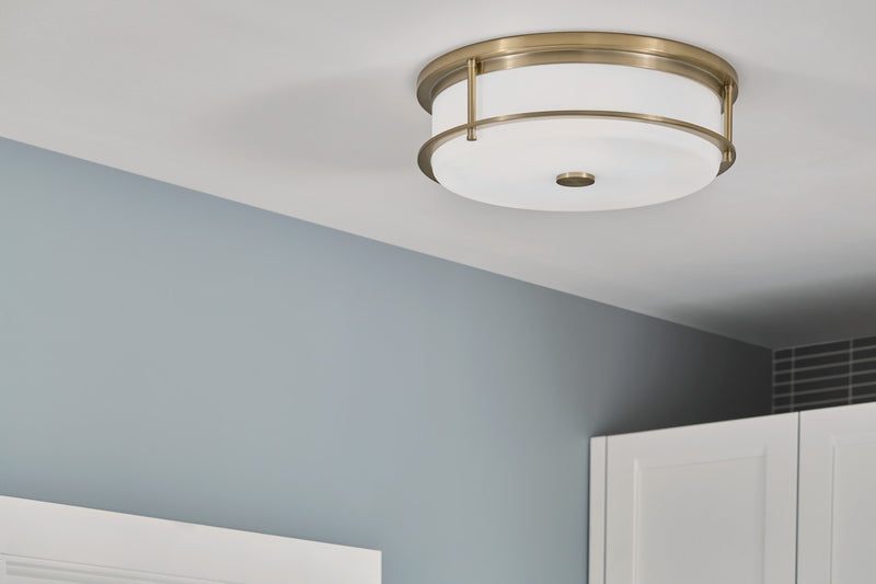 Kichler 52597CPZ Four Light Flush Mount, Champagne Bronze