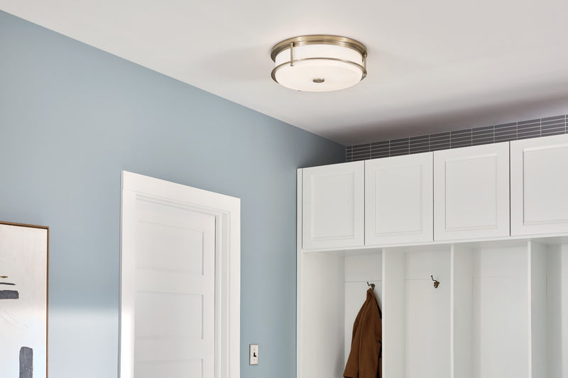 Kichler 52597CPZ Four Light Flush Mount, Champagne Bronze