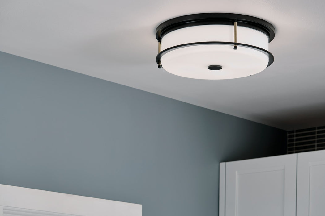 Kichler 52597BKCPZ Four Light Flush Mount, Black