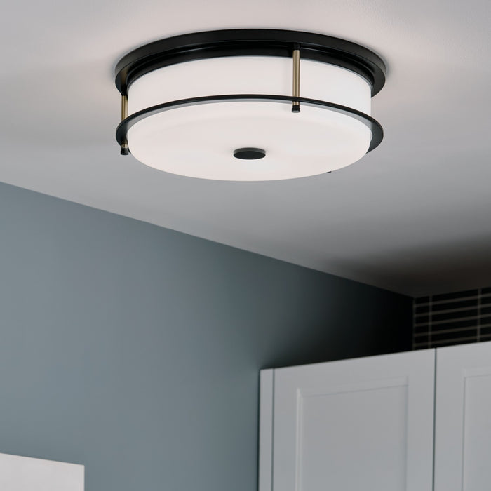 Kichler 52597BKCPZ Four Light Flush Mount, Black