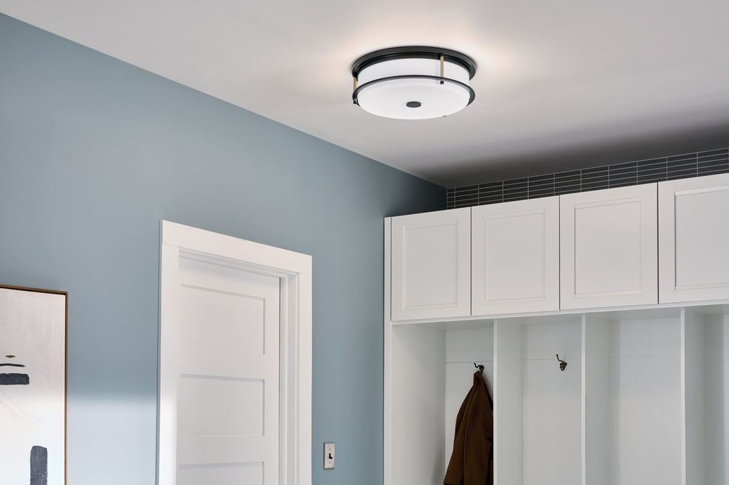 Kichler 52597BKCPZ Four Light Flush Mount, Black