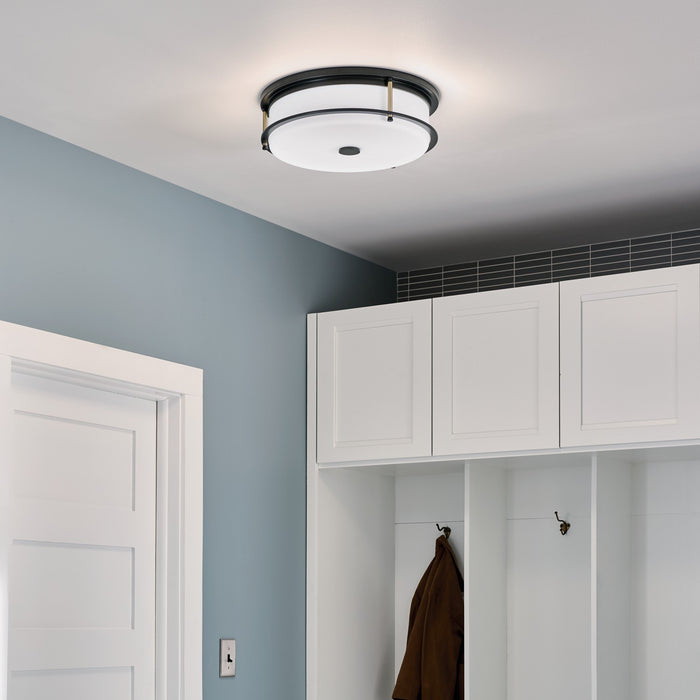 Kichler 52597BKCPZ Four Light Flush Mount, Black