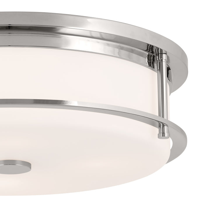 Kichler 52597PN Four Light Flush Mount, Polished Nickel