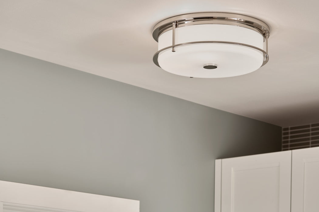 Kichler 52597PN Four Light Flush Mount, Polished Nickel