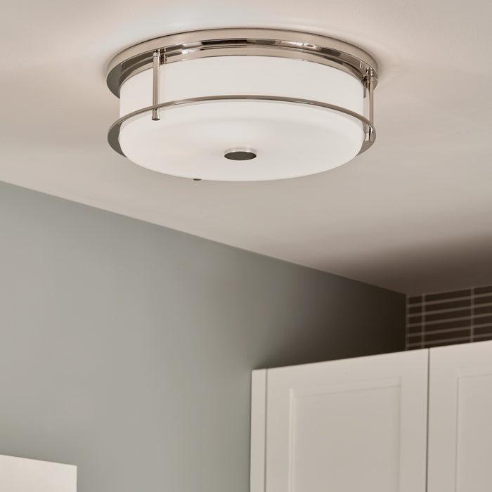 Kichler 52597PN Four Light Flush Mount, Polished Nickel