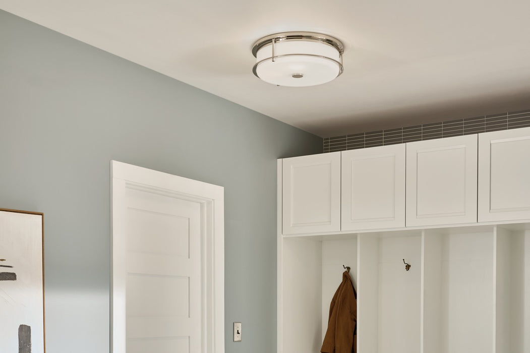 Kichler 52597PN Four Light Flush Mount, Polished Nickel