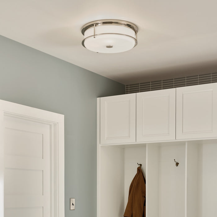 Kichler 52597PN Four Light Flush Mount, Polished Nickel