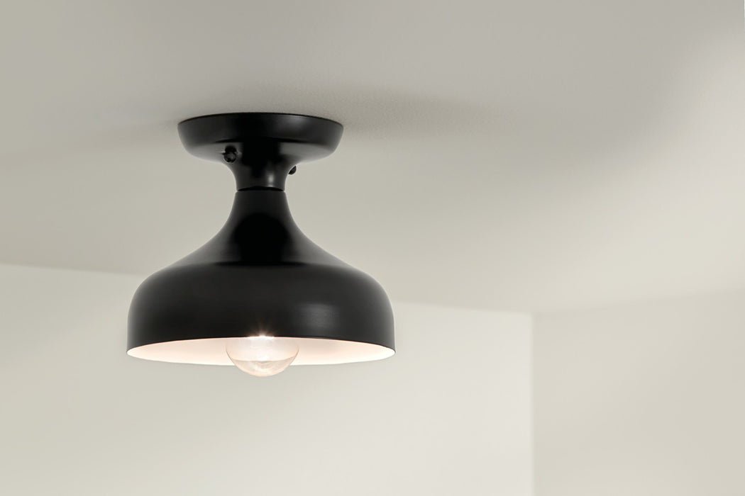 Kichler 52599BK One Light Semi Flush Mount, Black