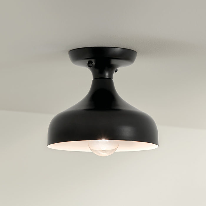 Kichler 52599BK One Light Semi Flush Mount, Black