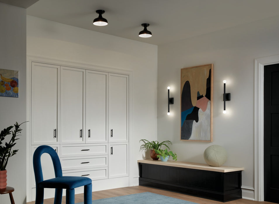 Kichler 52599BK One Light Semi Flush Mount, Black