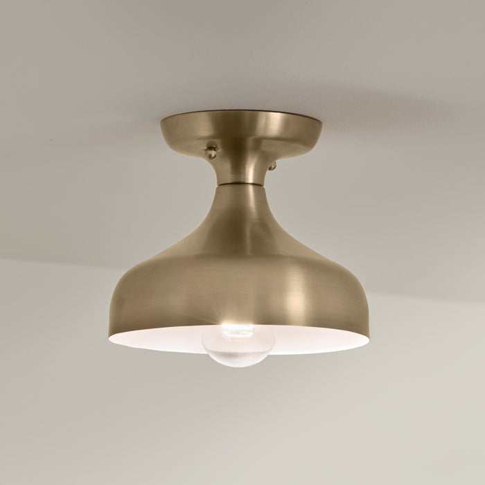 Kichler 52599CPZ One Light Semi Flush Mount, Champagne Bronze