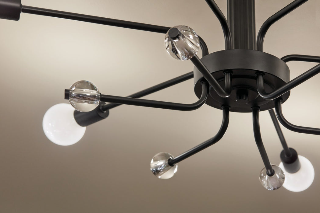 Kichler 52602BK Six Light Semi Flush Mount, Black