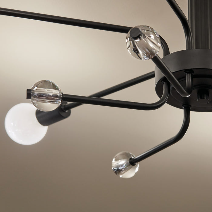 Kichler 52602BK Six Light Semi Flush Mount, Black
