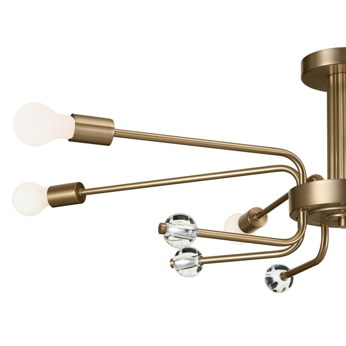 Kichler 52602CPZ Six Light Semi Flush Mount, Champagne Bronze