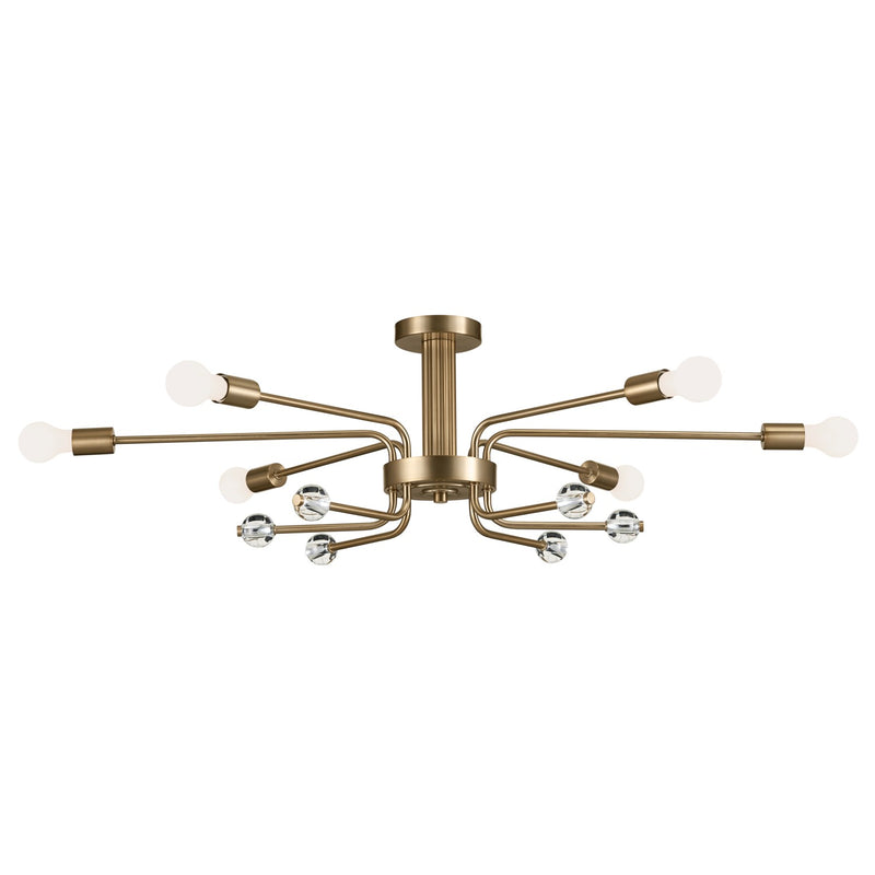 Kichler 52602CPZ Six Light Semi Flush Mount, Champagne Bronze