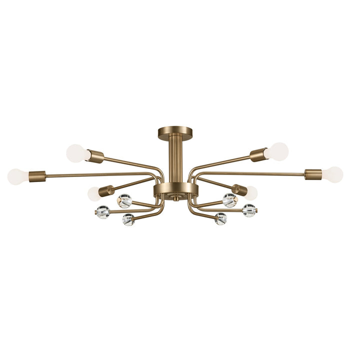 Kichler 52602CPZ Six Light Semi Flush Mount, Champagne Bronze