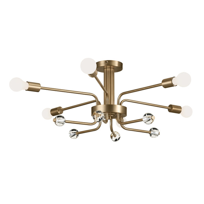 Kichler 52602CPZ Six Light Semi Flush Mount, Champagne Bronze