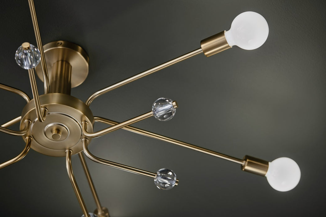 Kichler 52602CPZ Six Light Semi Flush Mount, Champagne Bronze