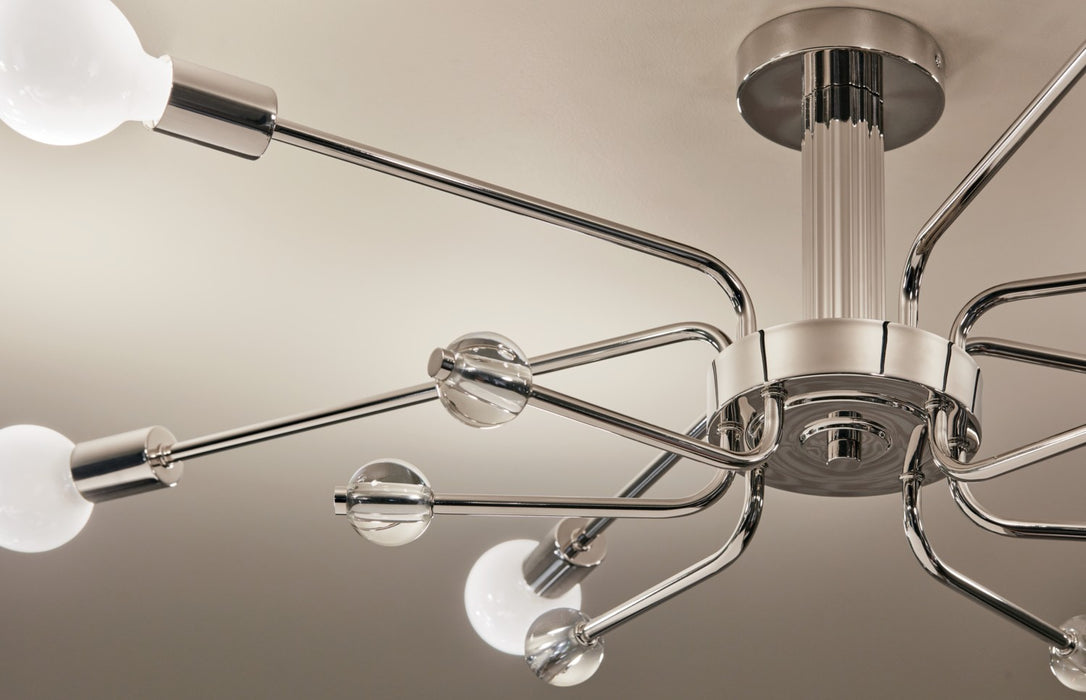 Kichler 52602PN Six Light Semi Flush Mount, Polished Nickel
