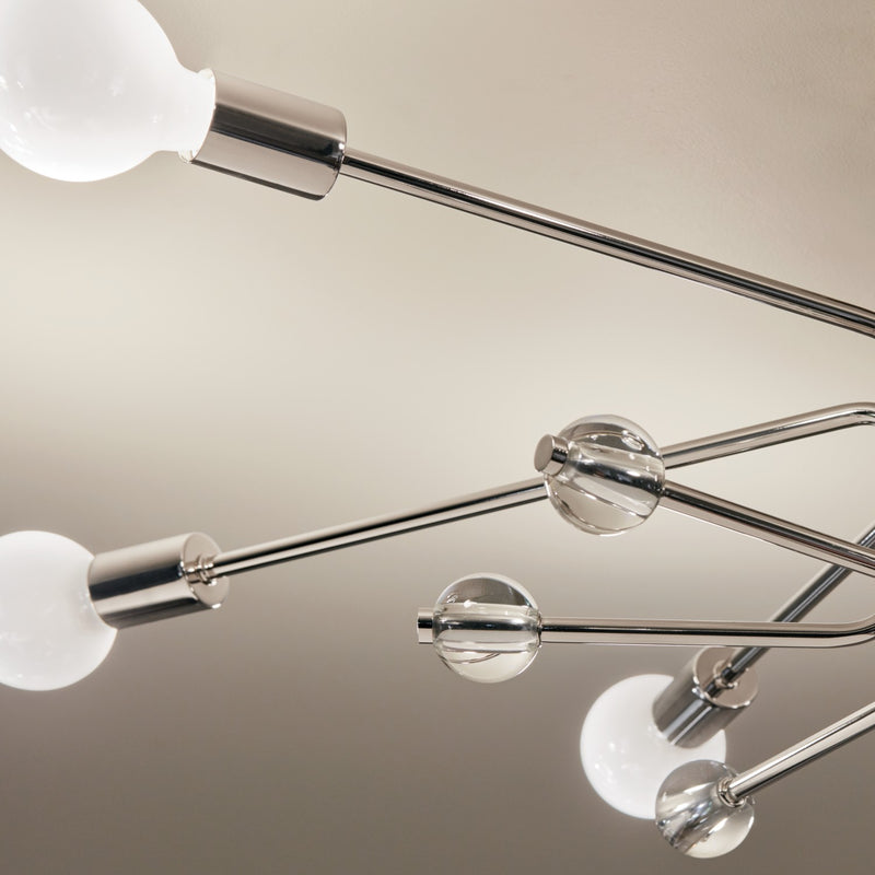 Kichler 52602PN Six Light Semi Flush Mount, Polished Nickel