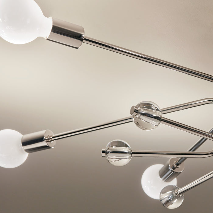 Kichler 52602PN Six Light Semi Flush Mount, Polished Nickel