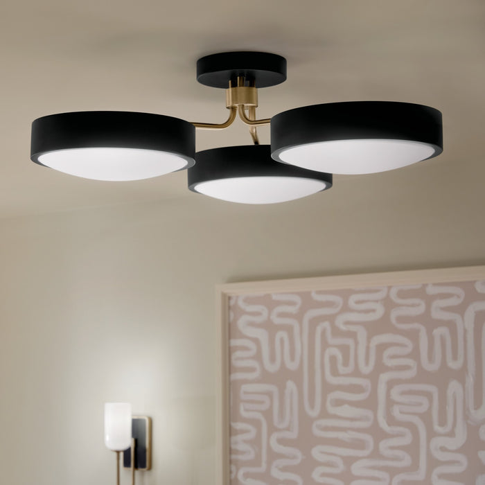 Kichler 52604BKCPZ LED Semi Flush Mount, Black