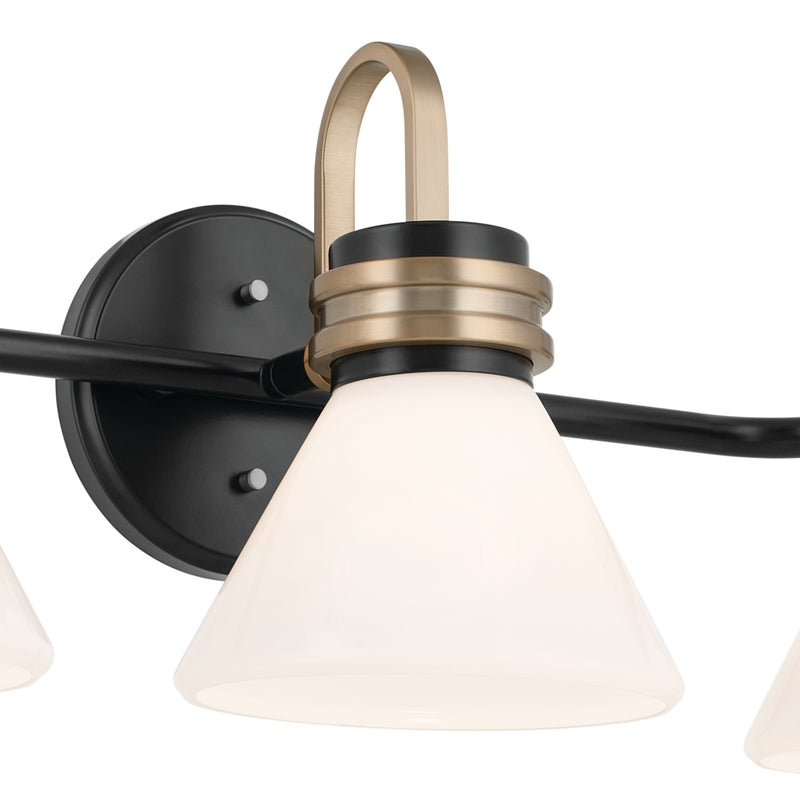 Kichler 55155BK Three Light Bath, Black