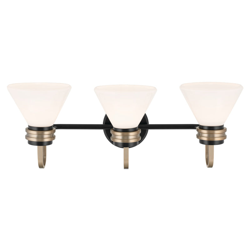 Kichler 55155BK Three Light Bath, Black