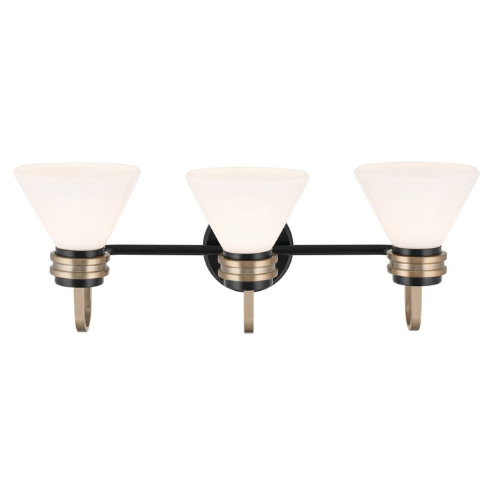 Kichler 55155BK Three Light Bath, Black