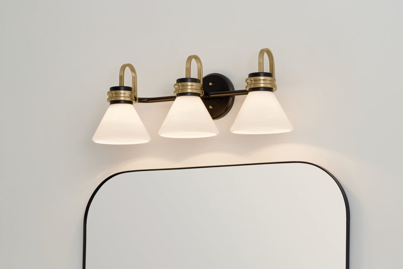 Kichler 55155BK Three Light Bath, Black