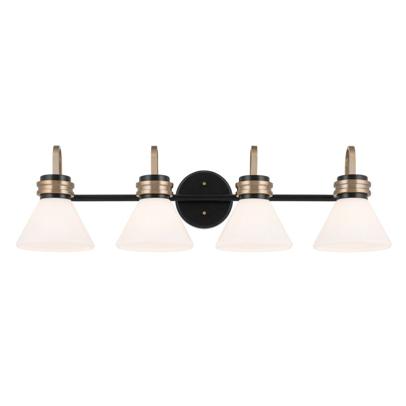 Kichler 55156BK Four Light Bath, Black