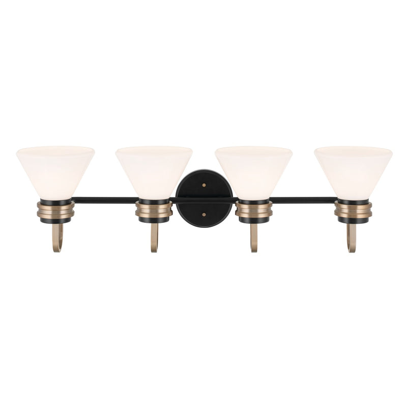 Kichler 55156BK Four Light Bath, Black