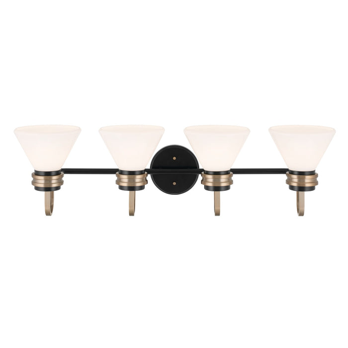 Kichler 55156BK Four Light Bath, Black