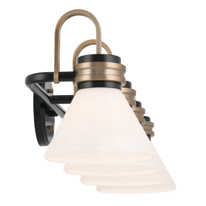Kichler 55156BK Four Light Bath, Black