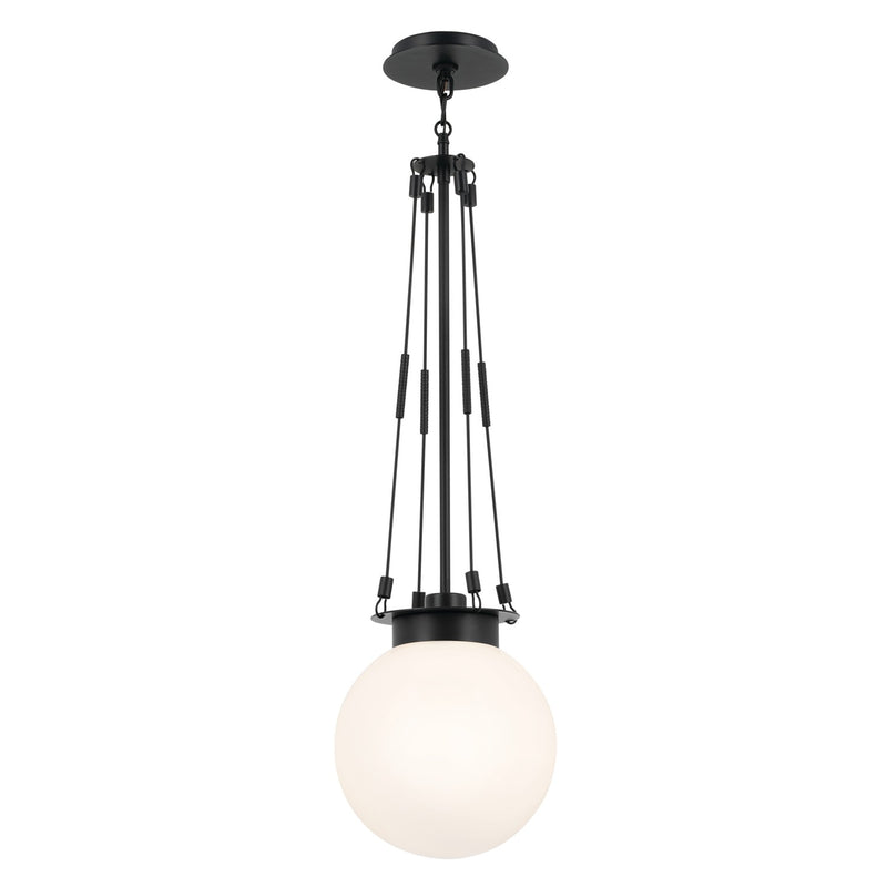 Kichler 52582BK One Light Pendant, Black