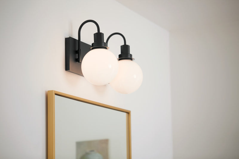 Kichler 55150BK Two Light Bath, Black