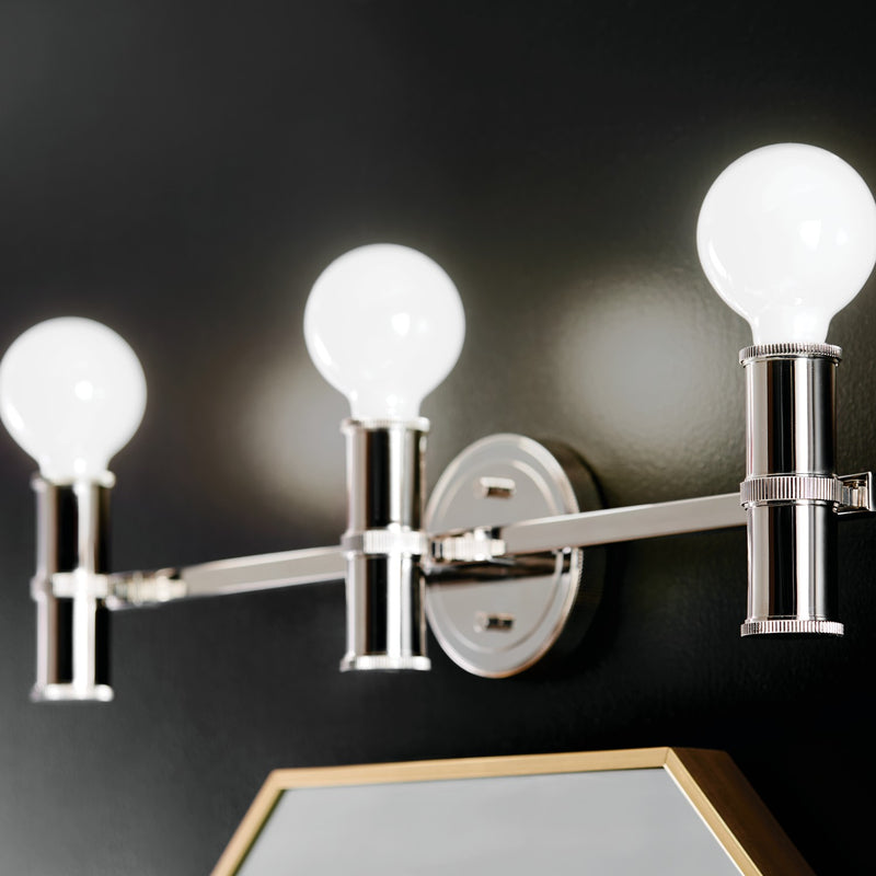 Kichler 55157PN Three Light Bath, Polished Nickel