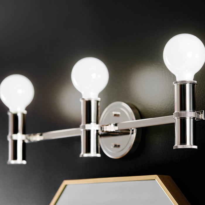 Kichler 55157PN Three Light Bath, Polished Nickel