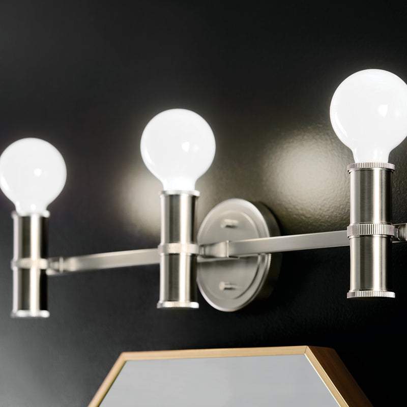 Kichler 55157NI Three Light Bath, Brushed Nickel