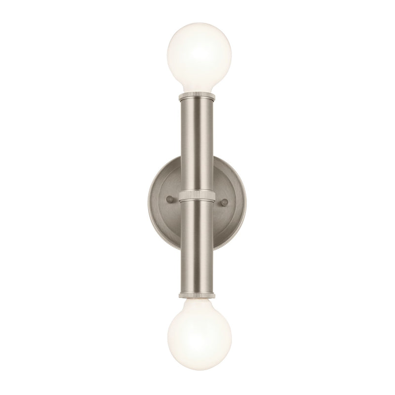 Kichler 55159NI Two Light Wall Sconce, Brushed Nickel