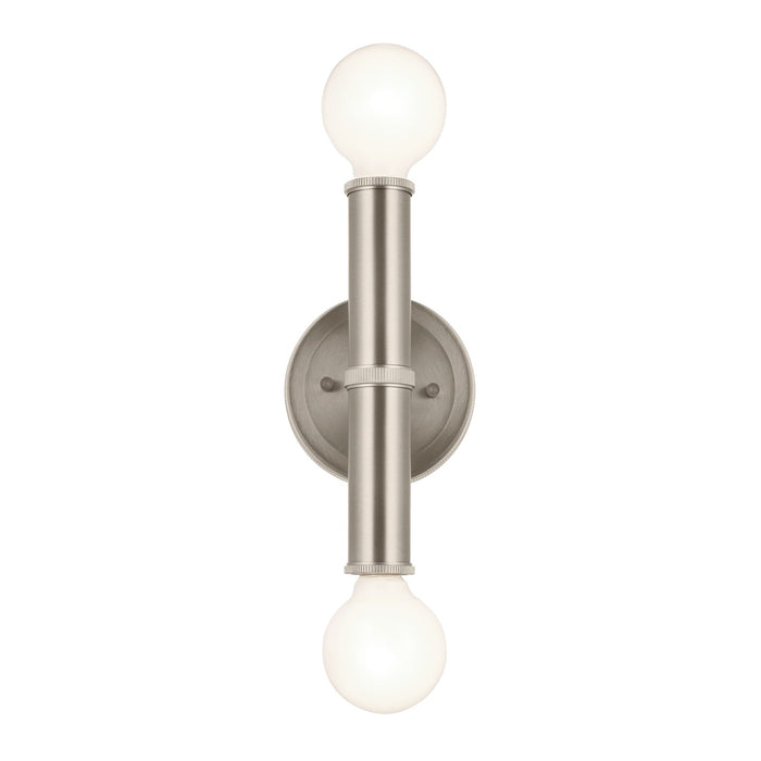 Kichler 55159NI Two Light Wall Sconce, Brushed Nickel