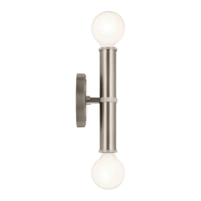 Kichler 55159NI Two Light Wall Sconce, Brushed Nickel