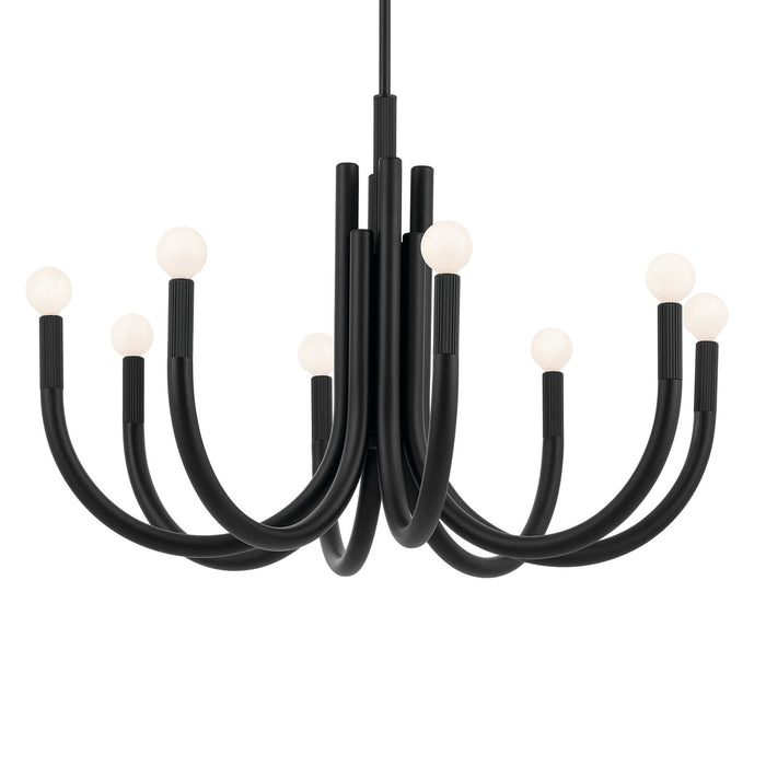 Kichler 52550BK Eight Light Chandelier, Black