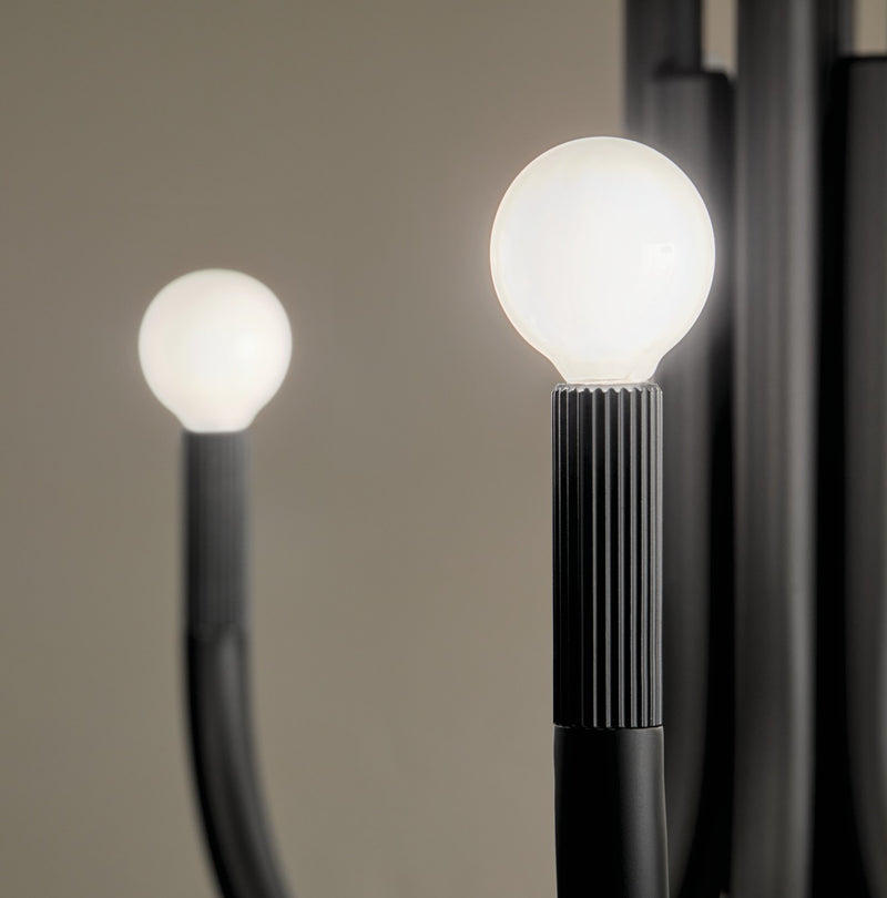 Kichler 52550BK Eight Light Chandelier, Black
