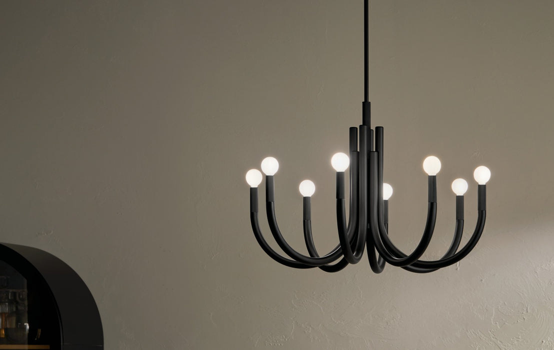 Kichler 52550BK Eight Light Chandelier, Black