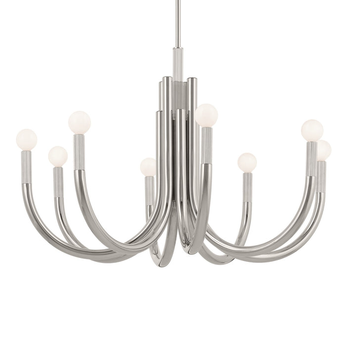 Kichler 52550PN Eight Light Chandelier, Polished Nickel